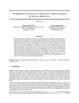 Number of Clusters in a Dataset: A Regularized K-means Approach