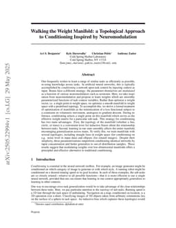 Walking the Weight Manifold: a Topological Approach to Conditioning Inspired by Neuromodulation
