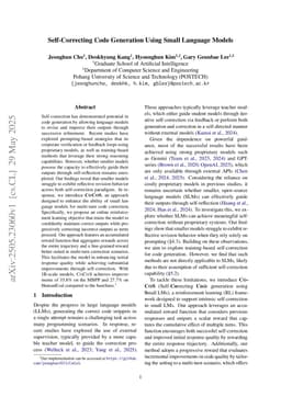Self-Correcting Code Generation Using Small Language Models