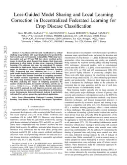 Loss-Guided Model Sharing and Local Learning Correction in Decentralized Federated Learning for Crop Disease Classification