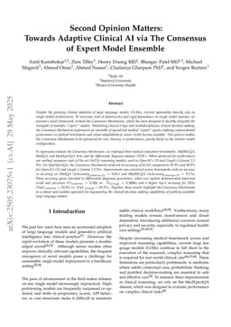 Second Opinion Matters: Towards Adaptive Clinical AI via the Consensus of Expert Model Ensemble