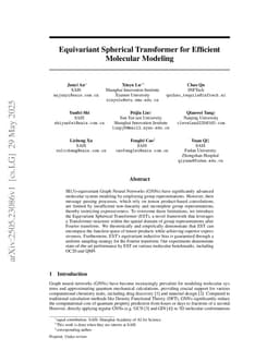 Equivariant Spherical Transformer for Efficient Molecular Modeling