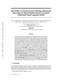 Infi-MMR: Curriculum-based Unlocking Multimodal Reasoning via Phased Reinforcement Learning in Multimodal Small Language Models