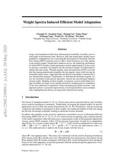 Weight Spectra Induced Efficient Model Adaptation