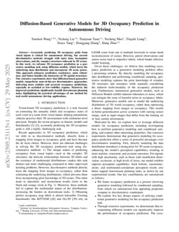 Diffusion-Based Generative Models for 3D Occupancy Prediction in Autonomous Driving