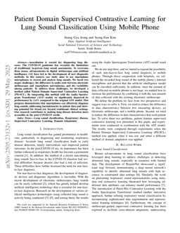 Patient Domain Supervised Contrastive Learning for Lung Sound Classification Using Mobile Phone