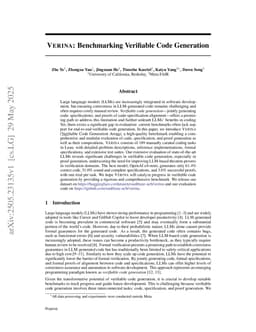 VERINA: Benchmarking Verifiable Code Generation