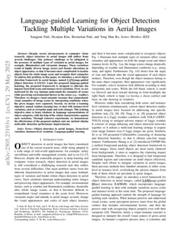 Language-guided Learning for Object Detection Tackling Multiple Variations in Aerial Images