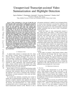 Unsupervised Transcript-assisted Video Summarization and Highlight Detection