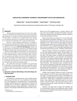 GenCAD-Self-Repairing: Feasibility Enhancement for 3D CAD Generation