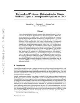 Proximalized Preference Optimization for Diverse Feedback Types: A Decomposed Perspective on DPO