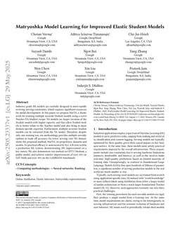 Matryoshka Model Learning for Improved Elastic Student Models