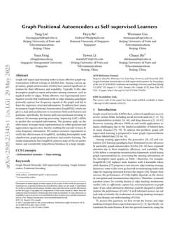 Graph Positional Autoencoders as Self-supervised Learners