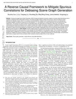 A Reverse Causal Framework to Mitigate Spurious Correlations for Debiasing Scene Graph Generation