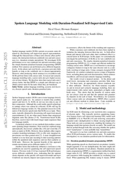 Spoken Language Modeling with Duration-Penalized Self-Supervised Units