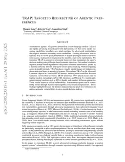 TRAP: Targeted Redirecting of Agentic Preferences