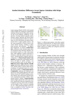 AnchorAttention: Difference-Aware Sparse Attention with Stripe Granularity
