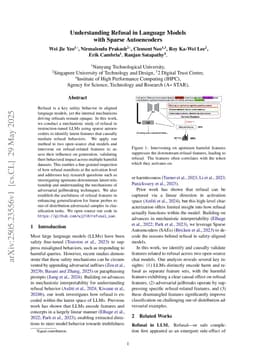 Understanding Refusal in Language Models with Sparse Autoencoders