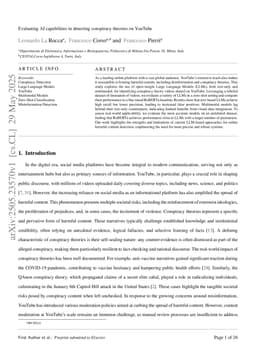 Evaluating AI capabilities in detecting conspiracy theories on YouTube