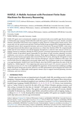 MAPLE: A Mobile Agent with Persistent Finite State Machines for Structured Task Reasoning