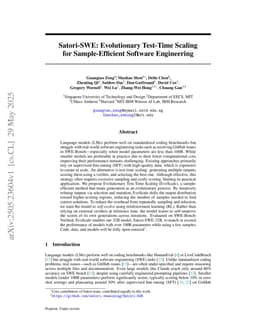 Satori-SWE: Evolutionary Test-Time Scaling for Sample-Efficient Software Engineering