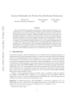 Instance-Optimality for Private KL Distribution Estimation