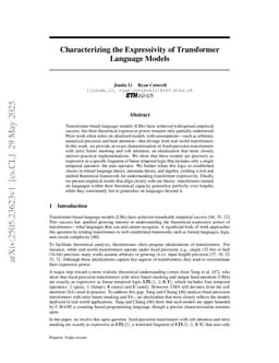 Characterizing the Expressivity of Transformer Language Models