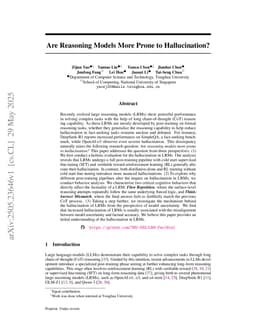 Are Reasoning Models More Prone to Hallucination?