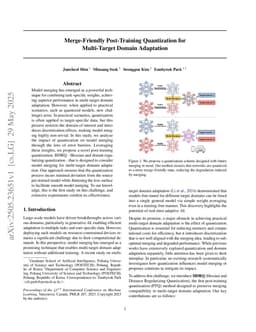 Merge-Friendly Post-Training Quantization for Multi-Target Domain Adaptation