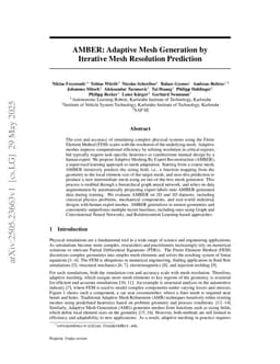 AMBER: Adaptive Mesh Generation by Iterative Mesh Resolution Prediction