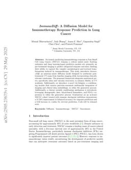 ImmunoDiff: A Diffusion Model for Immunotherapy Response Prediction in Lung Cancer