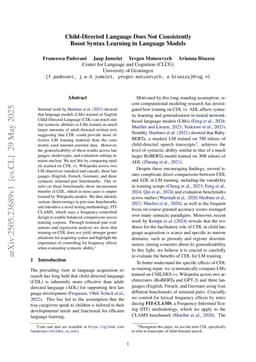 Child-Directed Language Does Not Consistently Boost Syntax Learning in Language Models