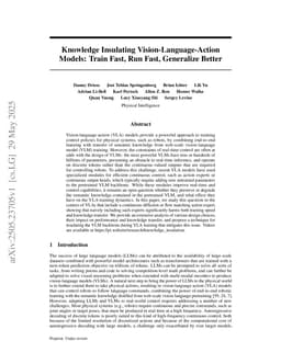 Knowledge Insulating Vision-Language-Action Models: Train Fast, Run Fast, Generalize Better