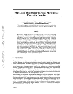 Skin Lesion Phenotyping via Nested Multi-modal Contrastive Learning
