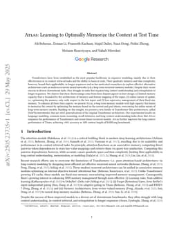 ATLAS: Learning to Optimally Memorize the Context at Test Time