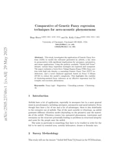 Comparative of Genetic Fuzzy regression techniques for aeroacoustic phenomenons