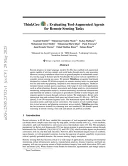 ThinkGeo: Evaluating Tool-Augmented Agents for Remote Sensing Tasks
