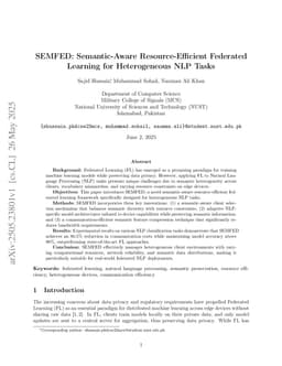 SEMFED: Semantic-Aware Resource-Efficient Federated Learning for Heterogeneous NLP Tasks
