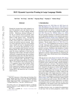 DLP: Dynamic Layerwise Pruning in Large Language Models