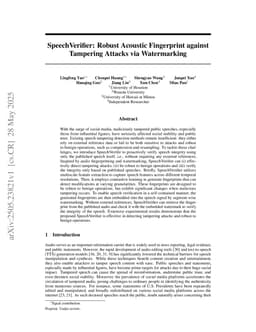 SpeechVerifier: Robust Acoustic Fingerprint against Tampering Attacks via Watermarking
