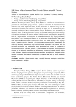ICH-Qwen: A Large Language Model Towards Chinese Intangible Cultural Heritage