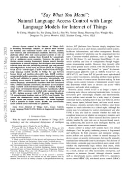 Say What You Mean: Natural Language Access Control with Large Language Models for Internet of Things