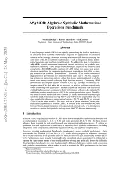 ASyMOB: Algebraic Symbolic Mathematical Operations Benchmark