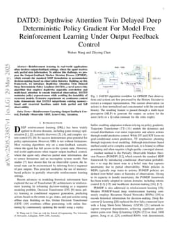 DATD3: Depthwise Attention Twin Delayed Deep Deterministic Policy Gradient For Model Free Reinforcement Learning Under Output Feedback Control