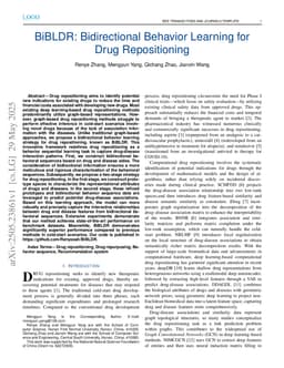 BiBLDR: Bidirectional Behavior Learning for Drug Repositioning