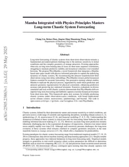 Mamba Integrated with Physics Principles Masters Long-term Chaotic System Forecasting