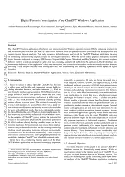 Digital Forensic Investigation of the ChatGPT Windows Application
