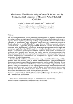 Multi-output Classification using a Cross-talk Architecture for Compound Fault Diagnosis of Motors in Partially Labeled Condition