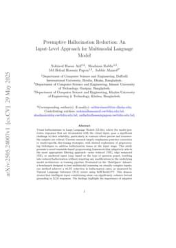 Preemptive Hallucination Reduction: An Input-Level Approach for Multimodal Language Model
