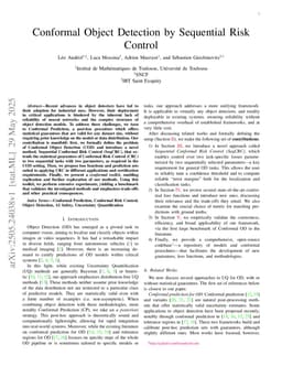 Conformal Object Detection by Sequential Risk Control